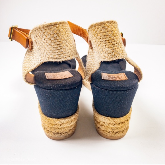 Tory Burch Platform Espadrilles Navy Light brown - Picture 8 of 8